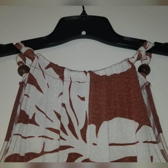 14/16 Lane Bryant Beaded & Knot Halter Neck Jersey Maxi With Bold Tropical Leaf - Picture 3 of 16